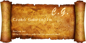 Czakó Gabriella névjegykártya